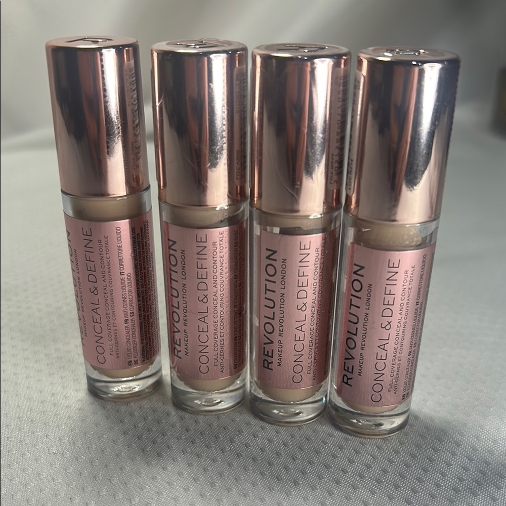 4x C7 - Revolution Conceal & Define Concealer Full Coverage Conceal & Contour 4g